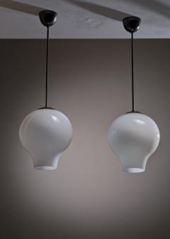  B hlmarks AB Bohlmarks Pair of opaline glass pendant lamps - 3404481