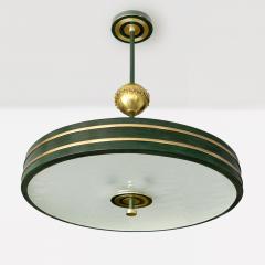  B hlmarks AB Bohlmarks SWEDISH ART DECO PATINATED BRASS CHANDELIER WITH TARGET MOTIF BY BOHLMARKS  - 3978487