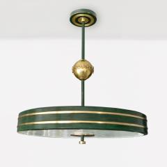  B hlmarks AB Bohlmarks SWEDISH ART DECO PATINATED BRASS CHANDELIER WITH TARGET MOTIF BY BOHLMARKS  - 3978489