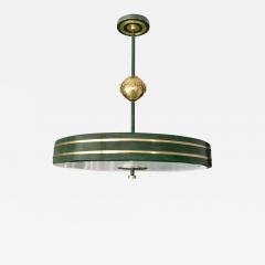  B hlmarks AB Bohlmarks SWEDISH ART DECO PATINATED BRASS CHANDELIER WITH TARGET MOTIF BY BOHLMARKS  - 3980667