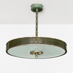  B hlmarks AB Bohlmarks SWEDISH MODERN PATINATED BRASS PENDANT WITH MEANDER DETAILS 1930S - 2741807