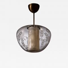  B hlmarks AB Bohlmarks Scandinavian Modern etched glass pendant lamp - 2724601