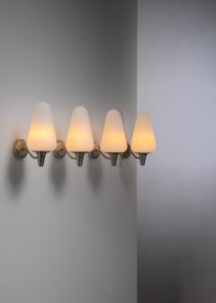 B hlmarks AB Bohlmarks Set of 4 brass and glass Bohlmarks wall lamps - 3148799