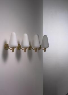  B hlmarks AB Bohlmarks Set of 4 brass and glass Bohlmarks wall lamps - 3148800