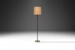  B hlmarks Model 15704 Brass and Leather Floor Lamp for B hlmarks Sweden 1940s - 3708907