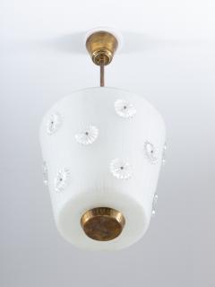  B hlmarks Scandinavian Pendant in Brass and Glass by B hlmarks Sweden 1940s - 1290820