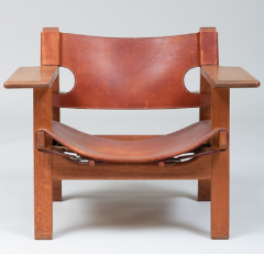  B rge Mogensen Borge Mogensen ARMCHAIR IN OAK AND LEATHER MODEL THE SPANISH CHAIR BY BORGE MOGENSEN - 2494822