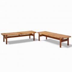  B rge Mogensen Borge Mogensen B rge Mogensen 5272 for Fredericia Danish Teak and Rattan Benches Pair - 4416290