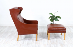  B rge Mogensen Borge Mogensen B rge Mogensen Model 2204 Cognac Leather Wing Chair for Fredericia Stolefabrik - 2507657