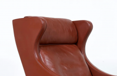  B rge Mogensen Borge Mogensen B rge Mogensen Model 2204 Cognac Leather Wing Chair for Fredericia Stolefabrik - 2507659