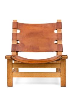  B rge Mogensen Borge Mogensen B rge Mogensen Oak and Leather Lounge Chairs Denmark 1960s - 1616523