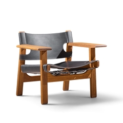  B rge Mogensen Borge Mogensen B rge Mogensen for Fredericia Mid Century Oak and Leather Spanish Chairs Pair - 4719828