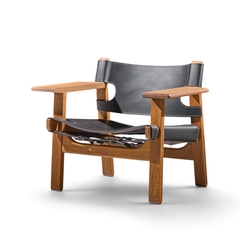  B rge Mogensen Borge Mogensen B rge Mogensen for Fredericia Mid Century Oak and Leather Spanish Chairs Pair - 4719830