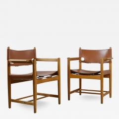  B rge Mogensen Borge Mogensen Borge Mogensen Armchairs 3238 Hunting Chair in Oak Leather Fredericia - 4281524