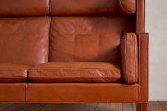  B rge Mogensen Borge Mogensen Borge Mogensen Leather Wingback Settee - 4612153