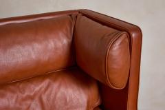  B rge Mogensen Borge Mogensen Borge Mogensen Leather Wingback Settee - 4612155
