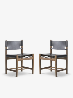  B rge Mogensen Borge Mogensen PAIR OF BORGE MOGENSEN SPANISH DINING CHAIR IN SMOKED OAK WITHOUT ARM - 3617647