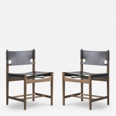  B rge Mogensen Borge Mogensen PAIR OF BORGE MOGENSEN SPANISH DINING CHAIR IN SMOKED OAK WITHOUT ARM - 3620194