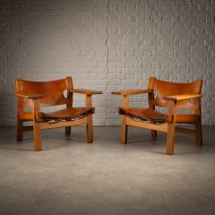  B rge Mogensen Borge Mogensen Pair of BM2226 Spanish Chairs B rge Mogensen Denmark 1960s - 3842530