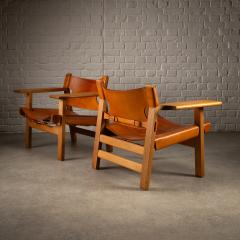  B rge Mogensen Borge Mogensen Pair of BM2226 Spanish Chairs B rge Mogensen Denmark 1960s - 3842541