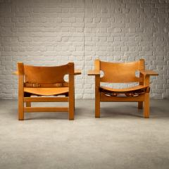  B rge Mogensen Borge Mogensen Pair of BM2226 Spanish Chairs B rge Mogensen Denmark 1960s - 3927414