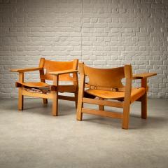  B rge Mogensen Borge Mogensen Pair of BM2226 Spanish Chairs B rge Mogensen Denmark 1960s - 3927415