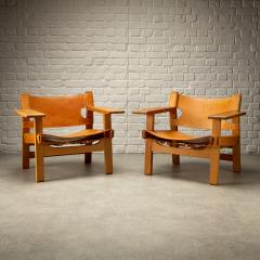  B rge Mogensen Borge Mogensen Pair of BM2226 Spanish Chairs B rge Mogensen Denmark 1960s - 3927417