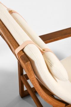  B rge Mogensen Borge Mogensen Pair of Easy Chairs with Stools in Oak and Brass by B rge Mogensen 1950s - 4479076