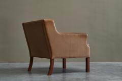  B rge Mogensen Borge Mogensen Scandinavian Lounge Chair in Patinated Cognac Leather 1970s - 4582277