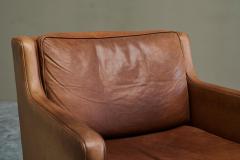  B rge Mogensen Borge Mogensen Scandinavian Lounge Chair in Patinated Cognac Leather 1970s - 4582297