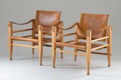  B rge Mogensen Borge Mogensen Scandinavian Midcentury Safari Chairs by B rge Mogensen in Cognac Leather - 2253026