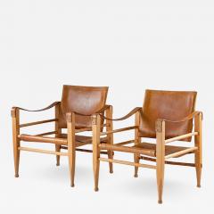  B rge Mogensen Borge Mogensen Scandinavian Midcentury Safari Chairs by B rge Mogensen in Cognac Leather - 2254047