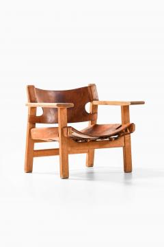  B rge Mogensen Borge Mogensen Spanish Chair in Leather and Oak by B rge Mogensen 1950s - 4744264