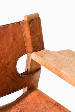  B rge Mogensen Borge Mogensen Spanish Chair in Leather and Oak by B rge Mogensen 1950s - 4744269