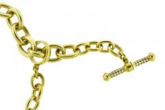  BARRY KEISELSTEIN BARRY KEISELSTEIN CORD GOLD OVAL CHAIN NECKLACE WITH A DIAMOND TOGGLE - 3550342