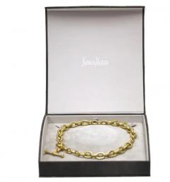  BARRY KEISELSTEIN BARRY KEISELSTEIN CORD GOLD OVAL CHAIN NECKLACE WITH A DIAMOND TOGGLE - 3550345