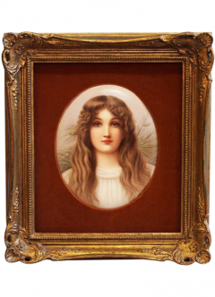  BERLIN K P M BERLIN K P M OVAL PORCELAIN PLAQUE BLONDE BEAUTY - 3565828