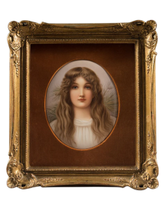  BERLIN K P M BERLIN K P M OVAL PORCELAIN PLAQUE BLONDE BEAUTY - 3565835