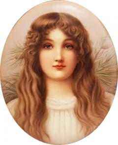  BERLIN K P M BERLIN K P M OVAL PORCELAIN PLAQUE BLONDE BEAUTY - 3570249