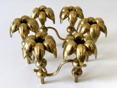 BMF Nagel Rare Mid Century Gilt Brass Candle Holder Palm Leaves by BMF Nagel Germany - 4367000