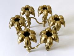 BMF Nagel Rare Mid Century Gilt Brass Candle Holder Palm Leaves by BMF Nagel Germany - 4367001