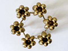 BMF Nagel Rare Mid Century Gilt Brass Candle Holder Palm Leaves by BMF Nagel Germany - 4367007