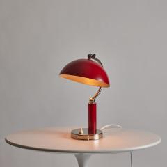  BOR NS BOR S 1940s Bor ns Bor s Table Lamp in Red Lacquered Metal Nickel - 3668813