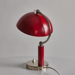 BOR NS BOR S 1940s Bor ns Bor s Table Lamp in Red Lacquered Metal Nickel - 3668819