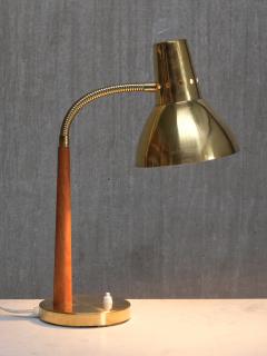  BOR NS BOR S Bor ns Adjustable Desk Table Lamp in Brass and Teak Model B8554 Sweden 1960s - 4731547