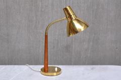  BOR NS BOR S Bor ns Adjustable Desk Table Lamp in Brass and Teak Model B8554 Sweden 1960s - 4731555