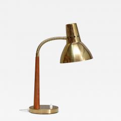  BOR NS BOR S Bor ns Adjustable Desk Table Lamp in Brass and Teak Model B8554 Sweden 1960s - 4731671