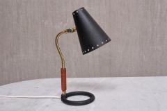  BOR NS BOR S Bor ns Bor s Table Desk Lamp in Brass Wood and Lacquered Metal Sweden 1950s - 3816970