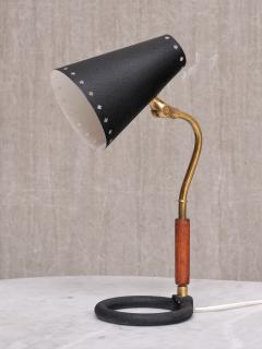  BOR NS BOR S Bor ns Bor s Table Desk Lamp in Brass Wood and Lacquered Metal Sweden 1950s - 3816977