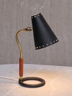  BOR NS BOR S Bor ns Bor s Table Desk Lamp in Brass Wood and Lacquered Metal Sweden 1950s - 3816979